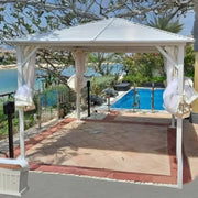 3x3m Galvanized Roof Aluminum Gazebo - White-GCC Home Center