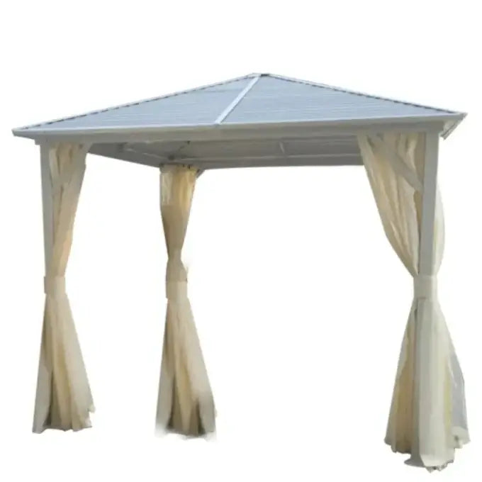 3x3m Galvanized Roof Aluminum Gazebo - White-GCC Home Center