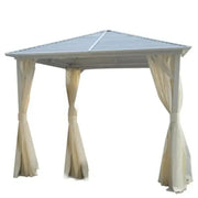 3x3m Galvanized Roof Aluminum Gazebo - White-GCC Home Center