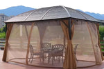 Load image into Gallery viewer, 3x4m Rectangular Roof Aluminum Gazebo Brown-GCC Home Center