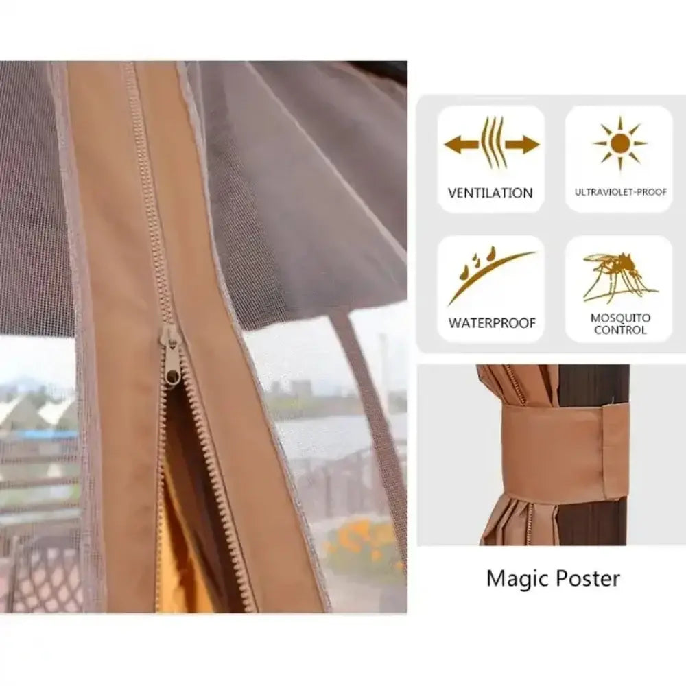 3x4m Rectangular Roof Aluminum Gazebo Brown-GCC Home Center