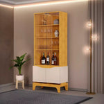 Load image into Gallery viewer, 4-Door Glass Curio Cabinet With Shelf Storage Inside