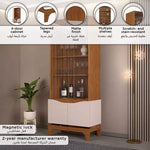 Load image into Gallery viewer, 4-Door Glass Curio Cabinet With Shelf Storage Inside
