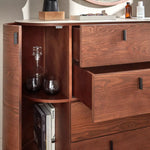 Load image into Gallery viewer, 4-Drawer Dresser with Mirror, Unique Shape Vanity Table-GCC Home Center