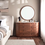Load image into Gallery viewer, 4-Drawer Dresser with Mirror, Unique Shape Vanity Table-GCC Home Center