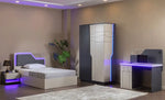Load image into Gallery viewer, 4 Pics Wooden Teens Bedroom Set - White &amp; Gray