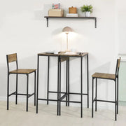 4-Piece Contemporary Bar Table and Stool Set – Space-Saving Design with Durable MDF and Steel Frame-GCC Home Center