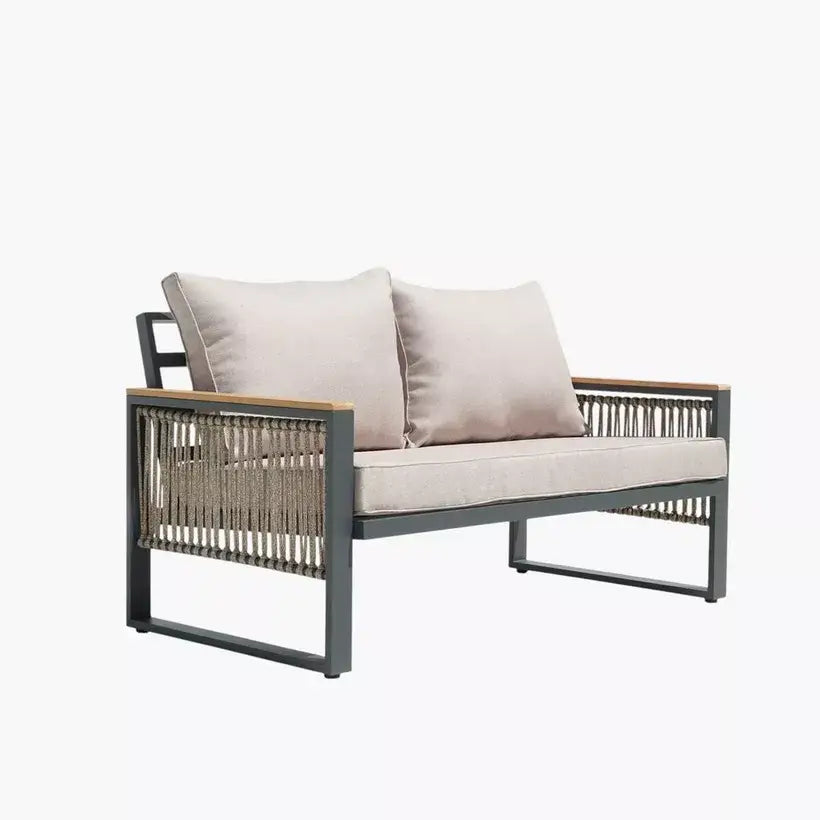 4-Piece Outdoor Aluminum Sofa Set with Coffee Table and Cushion