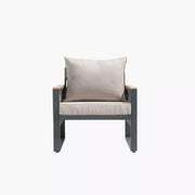 4-Piece Outdoor Aluminum Sofa Set with Coffee Table and Cushion