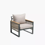 Load image into Gallery viewer, 4-Piece Outdoor Aluminum Sofa Set with Coffee Table and Cushion