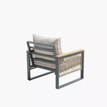 Load image into Gallery viewer, 4-Piece Outdoor Aluminum Sofa Set with Coffee Table and Cushion