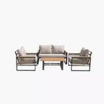 Load image into Gallery viewer, 4-Piece Outdoor Aluminum Sofa Set with Coffee Table and Cushion