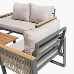 Load image into Gallery viewer, 4-Piece Outdoor Aluminum Sofa Set with Coffee Table and Cushion