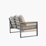 Load image into Gallery viewer, 4-Piece Outdoor Aluminum Sofa Set with Coffee Table and Cushion