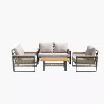 Load image into Gallery viewer, 4-Piece Outdoor Aluminum Sofa Set with Coffee Table and Cushion