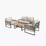 Load image into Gallery viewer, 4-Piece Outdoor Aluminum Sofa Set with Coffee Table and Cushion