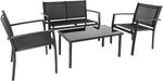 Load image into Gallery viewer, 4-Piece Outdoor Garden Furniture Set – 3 Comfortable Chairs with Matching Coffee Table for Balcony, Patio, Terrace &amp; Garden