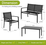 Load image into Gallery viewer, 4-Piece Outdoor Garden Furniture Set – 3 Comfortable Chairs with Matching Coffee Table for Balcony, Patio, Terrace &amp; Garden