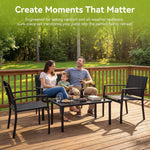 Load image into Gallery viewer, 4-Piece Outdoor Garden Furniture Set – 3 Comfortable Chairs with Matching Coffee Table for Balcony, Patio, Terrace &amp; Garden