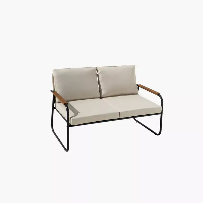 4-Piece Outdoor Sofa Set – Steel Frame & Rope Detailing