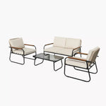 Load image into Gallery viewer, 4-Piece Outdoor Sofa Set – Steel Frame &amp; Rope Detailing