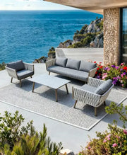 4-Piece Outdoor Sofa Set with Table & Waterproof Cushions – Weather-Resistant Patio Furniture for UAE Gardens, Balconies & Terraces