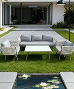 Load image into Gallery viewer, 4-Piece Outdoor Sofa Set with Table &amp; Waterproof Cushions – Weather-Resistant Patio Furniture for UAE Gardens, Balconies &amp; Terraces