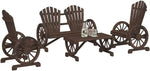 Load image into Gallery viewer, 4-Piece Solid Wood Garden Lounge Set – Rustic Outdoor Seating Collection with 2 Chairs, Bench &amp; Coffee Table**