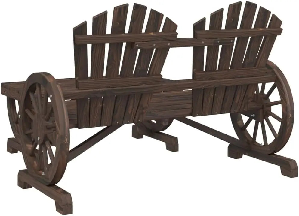 4-Piece Solid Wood Garden Lounge Set – Rustic Outdoor Seating Collection with 2 Chairs, Bench & Coffee Table**