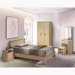 Load image into Gallery viewer, 4-Piece Twin Bedroom Package, 1 Bed, 1 Nightstand, 1 Dresser With Mirror, And 1 Stool-GCC Home Center