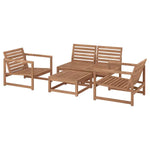 Load image into Gallery viewer, 4-Seat Outdoor Conversation Set, Light Brown Stained
