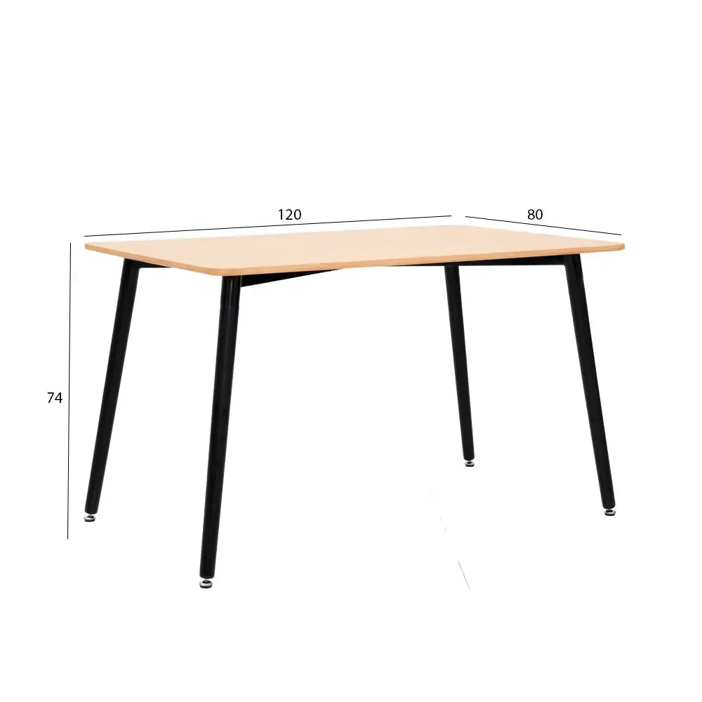 4-Seater Dining Set (Oak & Black)