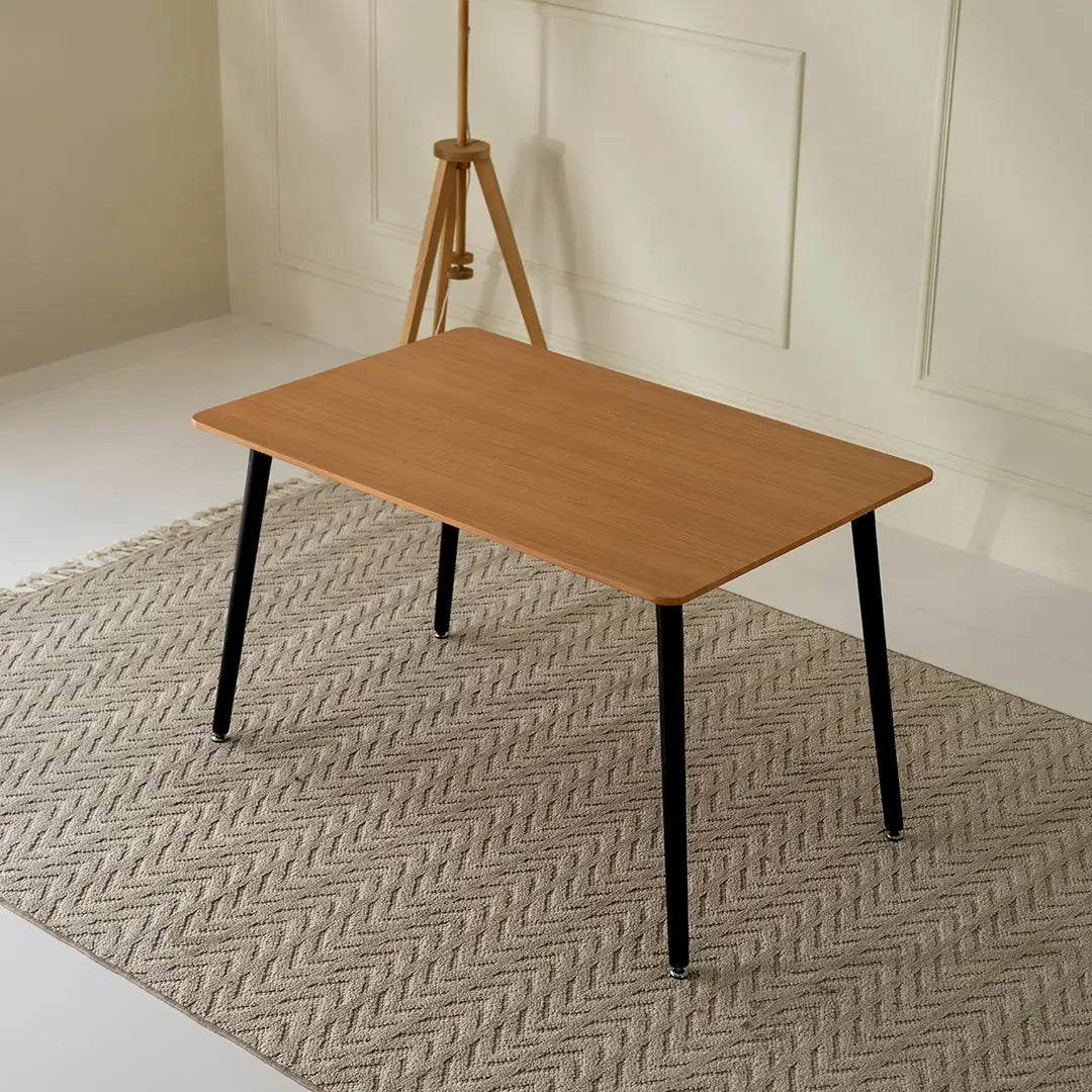 4-Seater Dining Set (Oak & Black)