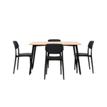 Load image into Gallery viewer, 4-Seater Dining Set (Oak &amp; Black)