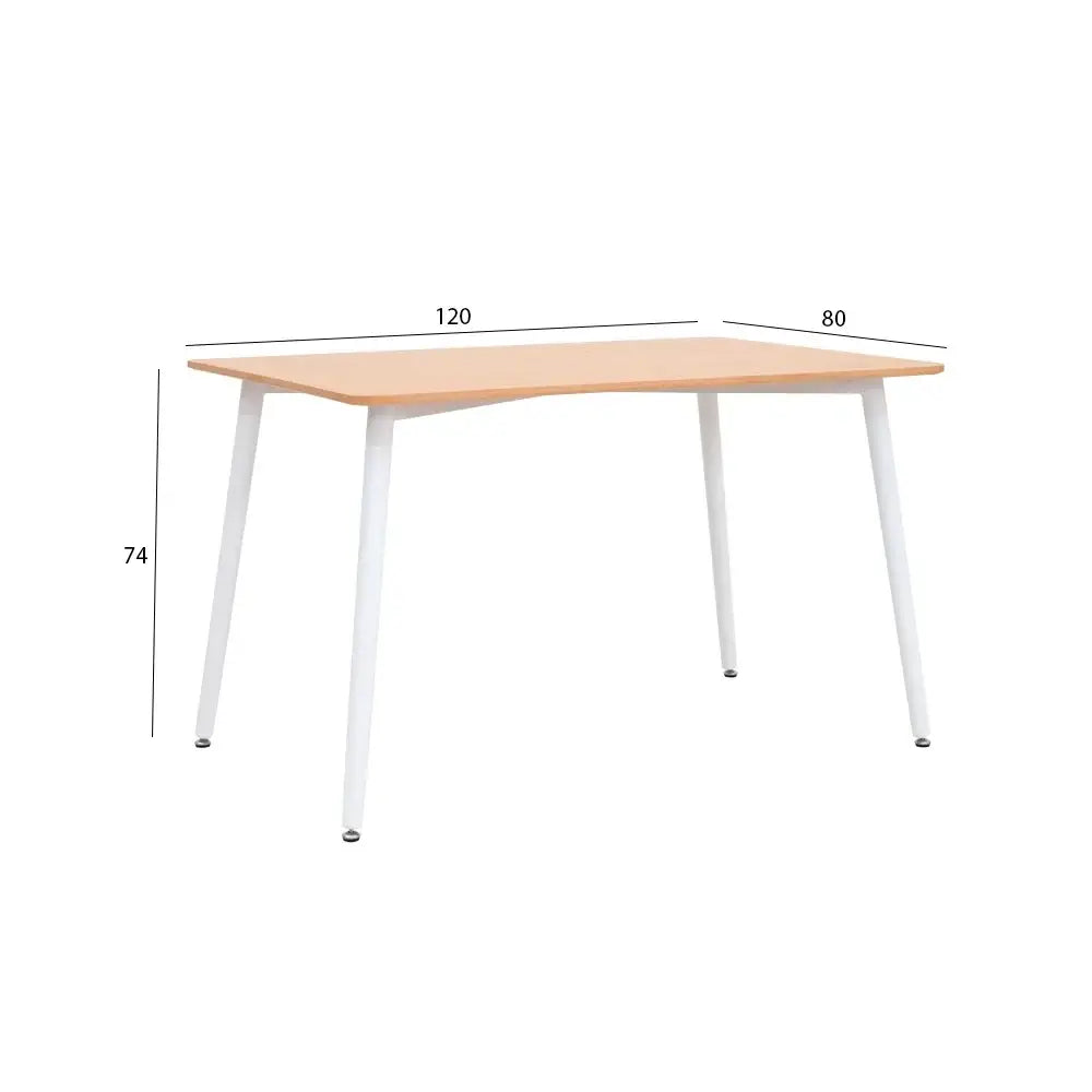 4-Seater Dining Set – Oak & White