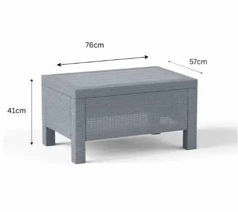 4-Seater Outdoor Sofa Set with Coffee Table & Grey Cushions – Rattan-Style Weather-Resistant Patio Furniture