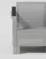 Load image into Gallery viewer, 4-Seater Outdoor Sofa Set with Coffee Table &amp; Grey Cushions – Rattan-Style Weather-Resistant Patio Furniture