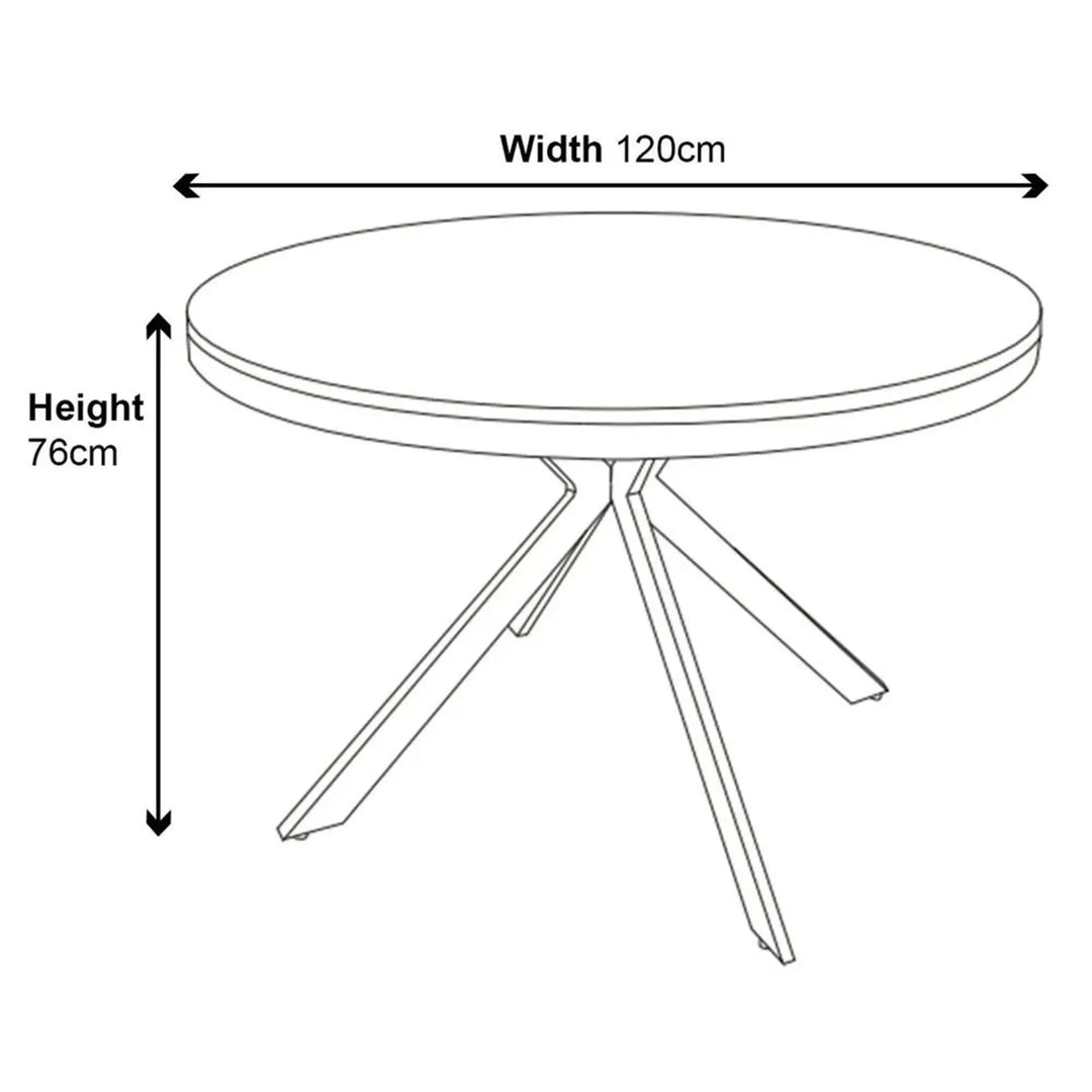4 Seater Round Dining Table with Black Spider Legs-GCC Home Center