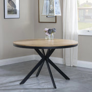 4 Seater Round Dining Table with Black Spider Legs-GCC Home Center