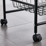 Load image into Gallery viewer, 4-Tier Rolling Kitchen Storage Trolley with 2 Shelves &amp; 2 Mesh Baskets – Space-Saving Organizer Cart