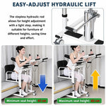 Load image into Gallery viewer, 5-in-1 Hydraulic Patient Lifter, Portable Nursing Wheelchair with 180° Split Seat, Adjustable Height, Bedpan &amp; Foot Brake – 440lbs Capacity