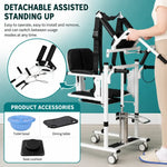 Load image into Gallery viewer, 5-in-1 Hydraulic Patient Lifter, Portable Nursing Wheelchair with 180° Split Seat, Adjustable Height, Bedpan &amp; Foot Brake – 440lbs Capacity