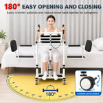 Load image into Gallery viewer, 5-in-1 Hydraulic Patient Lifter, Portable Nursing Wheelchair with 180° Split Seat, Adjustable Height, Bedpan &amp; Foot Brake – 440lbs Capacity