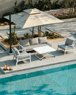 Load image into Gallery viewer, 5-Piece Aluminum Outdoor Sofa Set with Up and Down Table ,Waterproof Beige Cushions, Patio Furniture For Garden,Balcony And Villa