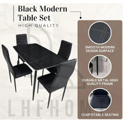 5-Piece Modern Dining Table Set with Rectangular Table & 4 Chairs – Sleek, Durable Design for Home & Dining Room-GCC Home Center