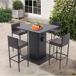 Load image into Gallery viewer, 5-Piece Rattan Patio Bar Set – Outdoor Wicker Furniture with Storage Shelf, Dining Table-GCC Home Center