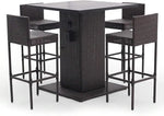 Load image into Gallery viewer, 5-Piece Rattan Patio Bar Set – Outdoor Wicker Furniture with Storage Shelf, Dining Table-GCC Home Center