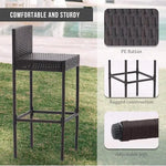 Load image into Gallery viewer, 5-Piece Rattan Patio Bar Set – Outdoor Wicker Furniture with Storage Shelf, Dining Table-GCC Home Center