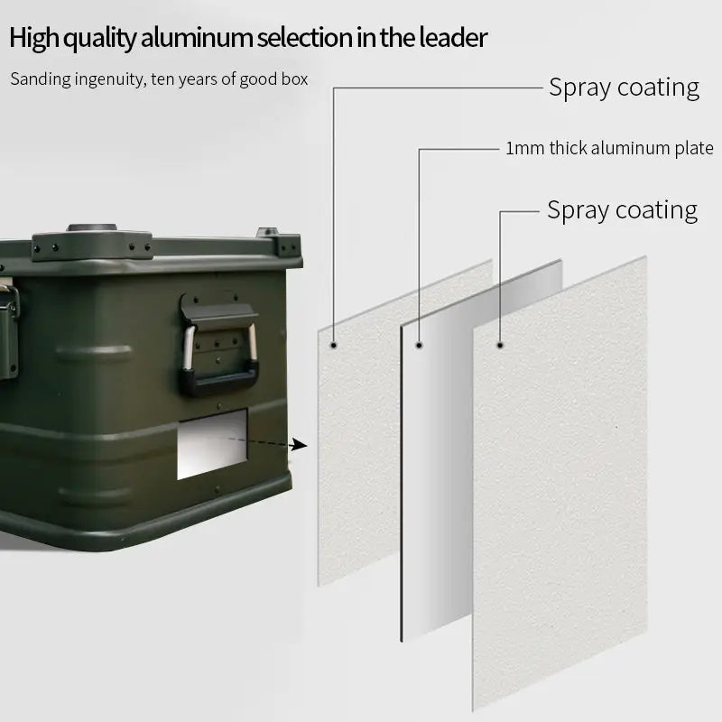 50L for Rockbrook High Quality Portable Metal Kitchen Container Weatherproof Outdoor Aluminum Camping Storage Box