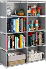 Load image into Gallery viewer, 6-Cube Storage Organizer Book Shelf – DIY Metal Bookcase with Portable Design (Black, Matte Finish)